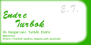 endre turbok business card